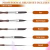 5 Pcs Pinstriping Brush Professional Travel Art Paintbrushes High Performance Striping Brushes Detail Script Liner Paint Brush Scroll Sword Dagger Brushes for Oil Painting Miniature Art Craft Projects view 3