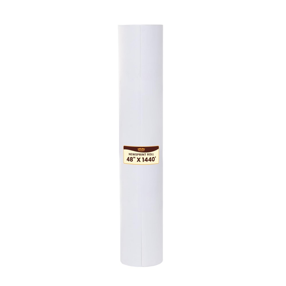 The Boxery Packing Paper Roll 1440'L x 48" W (Equal to 1000 Sheets 17" Long) White Large Newsprint for Packing, Protection, Shipping, Moving Supplies, Storage