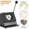 Manual Badge Heart Cutter, 57x53mm Heart Punch Die Cutter, Cut Paper Diameter 70x64mm, Desktop Heart Graphic Cutting Machine, Heart Shape Paper Hole Punch, Card Cutter, for Heart Badge Making view 4