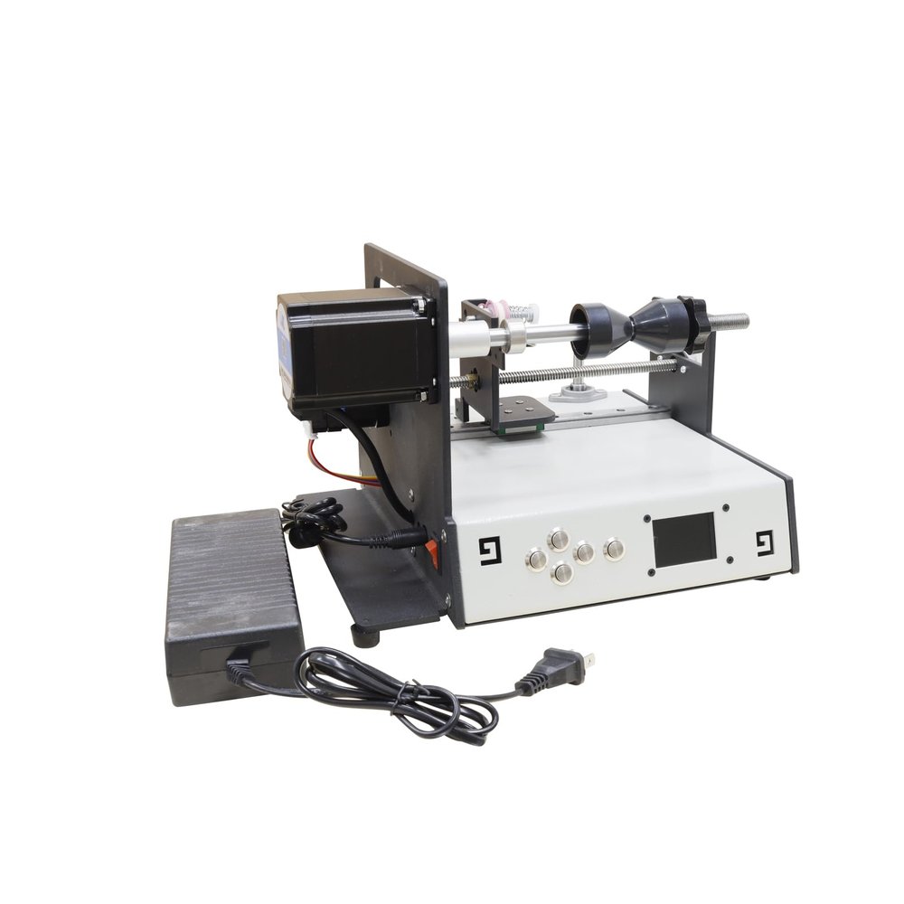 Banfluxion Automatic Coil Winding Machine 0.01mm High Precision, 110V/220V to 24V 6A, 120-900RPM Adjustable Speed, 2.3NM Torque, for 0.02-0.5mm Wire & Fishing Line, DIY & Industrial Winder
