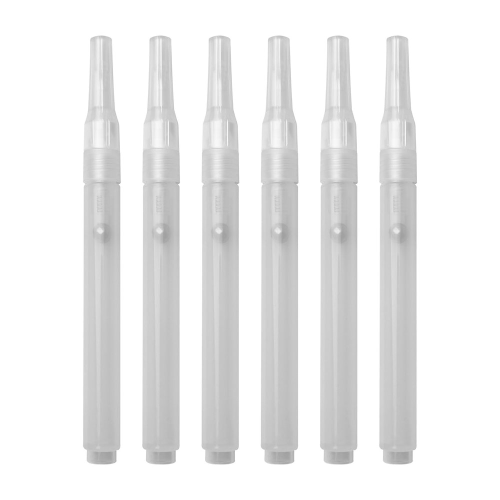 BIBABLYKE 6Pcs Clear Empty Brush Pen Acrylics Empty Marker Pen Empty Paint Pen for Painting on Paper Wood Fabric Canvas