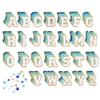 104 Pcs Self Adhesive Chenille Letters & 24 Iron On Stars Kit Blue Ombre Varsity Letter Patches for Clothes, Backpacks, Hats, DIY Crafts (2.17", Navy/Sky/Light Blue/White) view 1