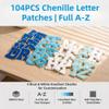 104 Pcs Self Adhesive Chenille Letters & 24 Iron On Stars Kit Blue Ombre Varsity Letter Patches for Clothes, Backpacks, Hats, DIY Crafts (2.17", Navy/Sky/Light Blue/White) view 2