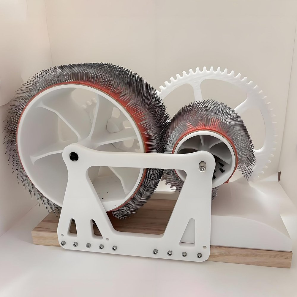 Zocxielr Manual Wool Carding Machine, Wool Felt Drum Carder, Hand Crank Wool Blending Board, Fast Color Mixing Combing Spinning (White)