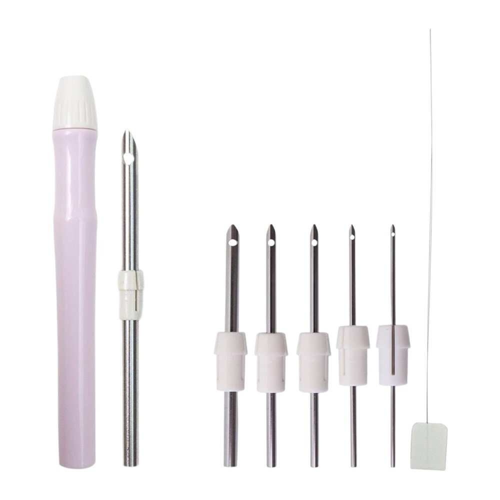Punch Embroidery Pen for Beginners with Adjustable Needles, Yarn Sewing Cross Stitching Rug Hooking Tool Kit for Home Decor Crafters