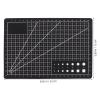 LALAFINA A5 Double-Sided Quilting Cutting Mat and Rotary Craft Cutting Board for Sewing, Clay, and Scrapbooking, Black PVC Work Mat for Precision Hobby Projects view 2