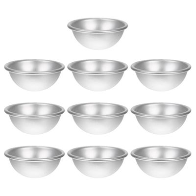 FUOYLOO 10Pcs DIY Aluminum Alloy Semicircular Bath Bomb Molds 5.8X2.8Cm Salt Ball Crafting Mold for Home Bath Bomb Making and Soap Crafting