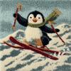 DIY Latch Hook Rug Kit Skiing Christmas Penguin Easy for Beginners Crochet Yarn Hook and Latch Tapestry Mat Cushion Craft Set for Home Decor 40x60cm-2 view 1