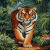 DIY Latch Hook Rug Kit Tiger in Forest Easy for Beginners Crochet Yarn Hook and Latch Tapestry Mat Cushion Craft Set for Home Decor 40x60cm-2 view 1