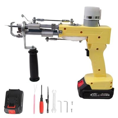 Cordless Tufting Gun Kit with Digital Display, 10-Speed Adjustable, Cut & Loop Pile Rug Gun, Includes 2X 2A Batteries - Perfect for DIY Carpet Projects