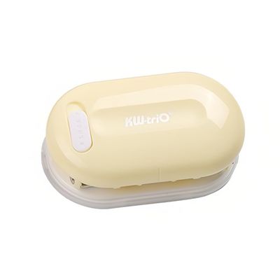 KW - Trio 3 - Hole Paper Punch, Handheld Mini Loose Leaf Puncher, Supports 5.5mm Aperture with 5 Sheet Capacity, 3 Hole Puncher for Binder Notebook Scrapbook Diary Planner Calendar (Yellow)