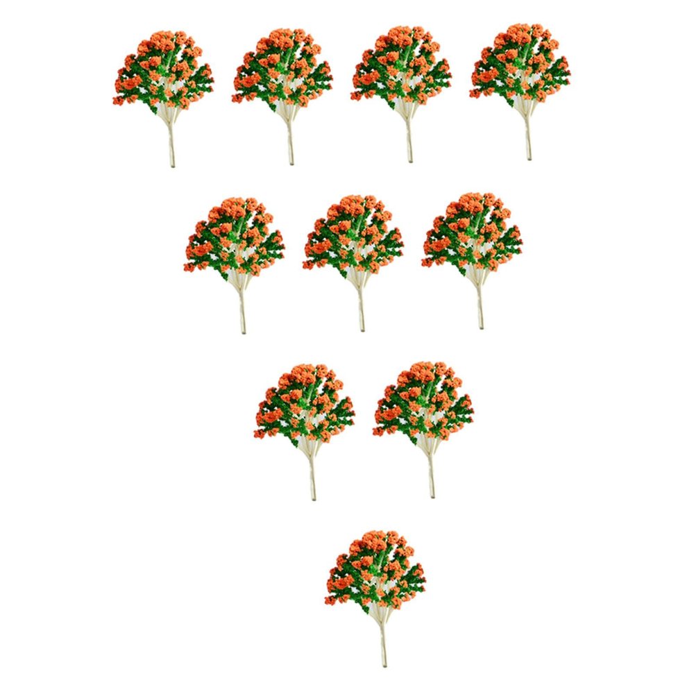 blloocod 10x Miniature Tree Models for Diorama Scenery, Artificial Landscape Trees for Train Sets, Hobby Building Accessories- 8.5cmx5.8cm