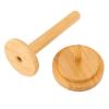 Wooden Yarn Spindle Holder, Sturdy Bamboo Yarn Ball Holder with Detachable Spindle, Smoothing Knitting Yarn Holder for Wool Cotton Poly Blends, Stable Base for Efficient Knitting W view 2