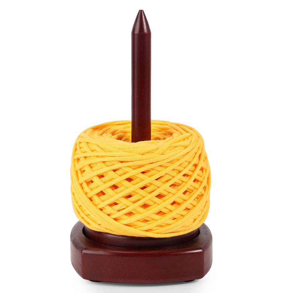 Yarn Holder for Crocheting & Knitting, Wooden Yarn Spinner Portable Small Size Crochet Holder, Easy Assembly Smooth Rotating with Anti-Slip Pads, Crochet Accessories Ideal Gift for Knitting Lovers