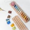 Embroidery Floss Bobbin Rack, Wooden Floss Bobbins Inserts Holder, 12 Positions DIY Beech Wood Organizer with Pin Holder for Sewing, Crafting and Embroidery Thread Storage view 4