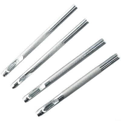 UJIMARVEL Leather Hole Punch Set, Leather Hole Punch Kit Silver 2.5-4mm Steel Round 4 Pcs for Belts Watch Bands