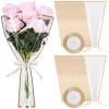 YooNotee 120 Pcs Flower Wrapping Bags for Valentine's Day Bouquets Supplies 17.7 x 10.9 Inches Plastic Flower Bouquet Sleeve Clear Front Floral Wraps with Ribbons for Graduation Party (White) view 1