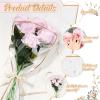 YooNotee 120 Pcs Flower Wrapping Bags for Valentine's Day Bouquets Supplies 17.7 x 10.9 Inches Plastic Flower Bouquet Sleeve Clear Front Floral Wraps with Ribbons for Graduation Party (White) view 3