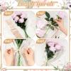 YooNotee 120 Pcs Flower Wrapping Bags for Valentine's Day Bouquets Supplies 17.7 x 10.9 Inches Plastic Flower Bouquet Sleeve Clear Front Floral Wraps with Ribbons for Graduation Party (White) view 4