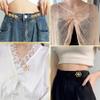 16 Set Pant Waist Tightener, Adjustable Golden Pant Clips Waist Tightener Buttons Pins for Loose Jeans Waist Tightener for Pants Women Heart Brooch and Pins for Clothing view 4