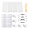 Embroidery Floss Organizer,Cross Stitch Thread Storage Box Tool,w/Bobbins Winder,1 Removable 24 Grids Clear Bead Organizer Case,100 Floss Bobbins,1 Numbered Sticker,for Craft DIY view 1