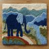 DIY Latch Hook Rug Kit Elephant and Mountains Easy for Beginners Crochet Yarn Hook and Latch Tapestry Mat Cushion Craft Set for Home Decor 52x38cm view 1