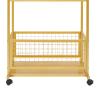 16 Tier Ribbon Organizer Rack, Double-Sided Ribbon Display Stand Multifunctional Metal Flower Wrapping Paper Storage Stand Rolling Ribbon Display Shelf Cart for Flower Shops Craft Rooms (70cm Gold) view 2
