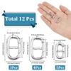 SUNNYCLUE 1 Box 12pcs 3 Sizes Spring Oval Ring Spring o Ring Clasp Silver Metal Brass Bracelet Connector Clasp Keyrings Gate Clip Findings for Jewelry Making Keychains Bag Charms DIY Craft Supplies view 2