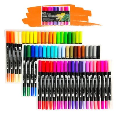 UOHLCX HBJWOV 60/72 Colors Watercolor Pens Set Tip Brush Art Pen For Drawing Painting Calligraphy Supplies Coloring(60color)