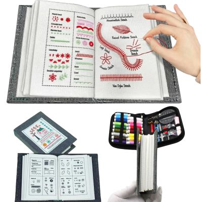 2026 Upgraded Embroidery Stitch Book Kit, Portable DIY Embroidery Books Kits for Beginners, 106 Patterns with 86pcs Complete Embroidery Kit & Instructional Tutorial for Adults & Craft Lovers