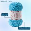 2x100g Fluffy Velvet Chenille Yarn for Crocheting and Knitting, 80m (87.5yd) Baby Yarn for Crocheting Soft, Crochet Chunky Yarns Amigurumi Yarns (2 White) view 2