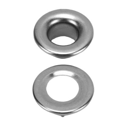 JTLB Metal Eyelets 100pcs 8mm Grommet Washer Set, Smooth Finish Copper Grommets for Fabric Leather (Silver Black)