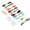 30pcs Weaving Cards Loom Card, DIY Craft Paper Tablet Weaving Kit with 2 Shuttles, 10 Embroidery Threads, Needle and Cloth Bag, Practical White Tablet Weaving Cards for Knitting an view 3