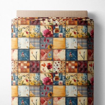 100% Cotton Fabric by the Yard Turkish Quality Quilting & Sewing Fabric, 1 Yard x 1.69 Yards Wide, Patchwork Cotton for Crafts