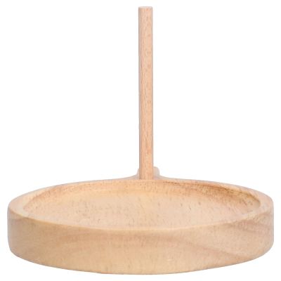Bead Loader Bead Spinner, Beech Wooden Round Beading Machine Tool for Stringing Beads, DIY Crafts Bead Holder with Small Wooden Stick, Smooth Surface for Easy Beading