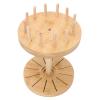 Bamboo Sewing Thread Rack, Embroidery Floss Organizer with Detachable Spools, Round Bamboo Thread Holder for Home Textiles Hand Weaving, Includes 14 Sticks 2 Removable Bases 4 Scre view 4