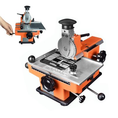 Professional Semi-Automatic Embossing Machine for Metal Tags PVC Cards Industrial Dot-Pin Marking with Precision Depth Control Metal Nameplate Stamping Machine(Manual+6mm character wheel)