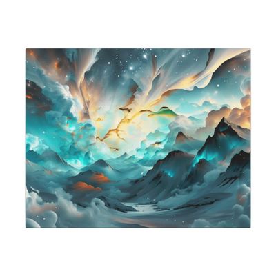 Artist | Dreamy Aurora Mountain Landscape | Canvas Painting