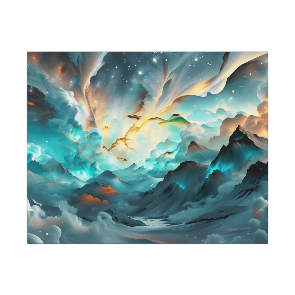 Artist | Dreamy Aurora Mountain Landscape | Canvas Painting