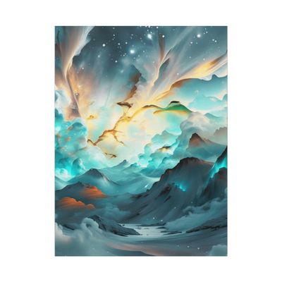 Artist | Dreamy Aurora Mountain Landscape | Canvas Painting