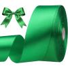 1-1/2 Inch Green Satin Ribbon 50 Yards Single Face Polyester view 1