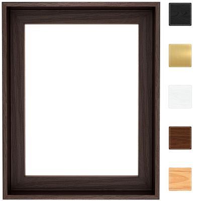 Canvas Floater Frame for Finished Canvas Art, 1.25" Deep Floating Shadow Gap Design, Floating Frame for Canvas Art, Modern Gallery Style Wall Decor, Hardware Included (Dark Brown, 14x14)