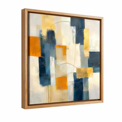 B.B.F MAKE Premium Canvas Floating Frame - 1.25" Gallery Depth Floater Frame with Faux Wood Grain PS Finish, Handcrafted in USA for Wall Art (Light Brown 16x20)