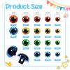 TOAOB 50pcs Sew On Safety Eyes Buttons 9mm to 15mm Plastic Mushroom Domed Sewing Crafting Eyes for DIY Stuffed Animals Amigurumis Crochet Doll Making Red Blue Green Yellow view 2