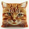 Amcdjkery Stamped Cross Stitch Pillow Cover Kit,Orange Cat Embroidery Cushion Cover,11CT DIY Cross Stitch Pillow Case,Handmade Needlework Kit for Home Decor,18x18 Inch view 1