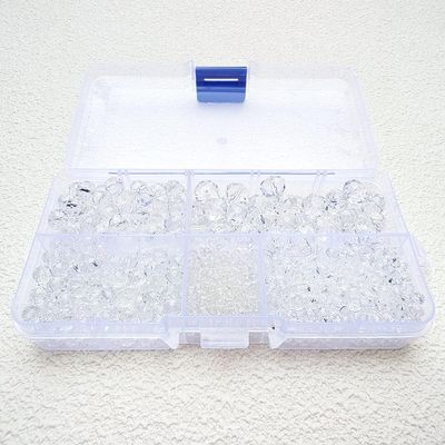 Chengmu Clear White Rondelle Glass Beads for Jewelry Making, Faceted Briolette Crytal Spacer Beads for Bracelet Necklace Earring (2mm 4mm 6mm 8mm 10mm Mixed Sizes, 1000pcs)