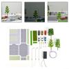 1/64 Scale Diorama Car Parking Lot Model Set with LED Light and Roadway Tree for Miniature Vehicle Display, 11.8 x 7.5 Inch City Scene Decoration view 4