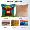 Latch Hook Pillow Kit Cute Brown Highland Cow Easy for Beginners with Pattern DIY Crochet Craft Kit Pillowcase Cushion for Home Decor 17x17inch-3 view 2