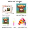 Latch Hook Pillow Kit Cute Brown Highland Cow Easy for Beginners with Pattern DIY Crochet Craft Kit Pillowcase Cushion for Home Decor 17x17inch-3 view 3