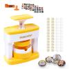 DIY Badge Making Machine, 6.3 x 5.1 x 7.9 Inches Multi-Size Button Maker Kit with Heart Shape, 55mm and 35mm Molds, Includes Cutter and Templates (Yellow) view 1